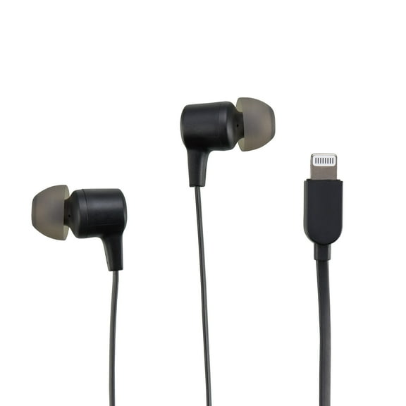 onn Lightning Earphones, Black