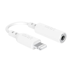 onn Lightning to 3.5 mm Aux Adapter, MFi Certified, White