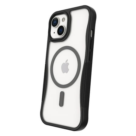 onn. MagSafe Compatible Dual-Layer Phone Case for iPhone 15 Plus / iPhone 14 Plus - Black/Clear