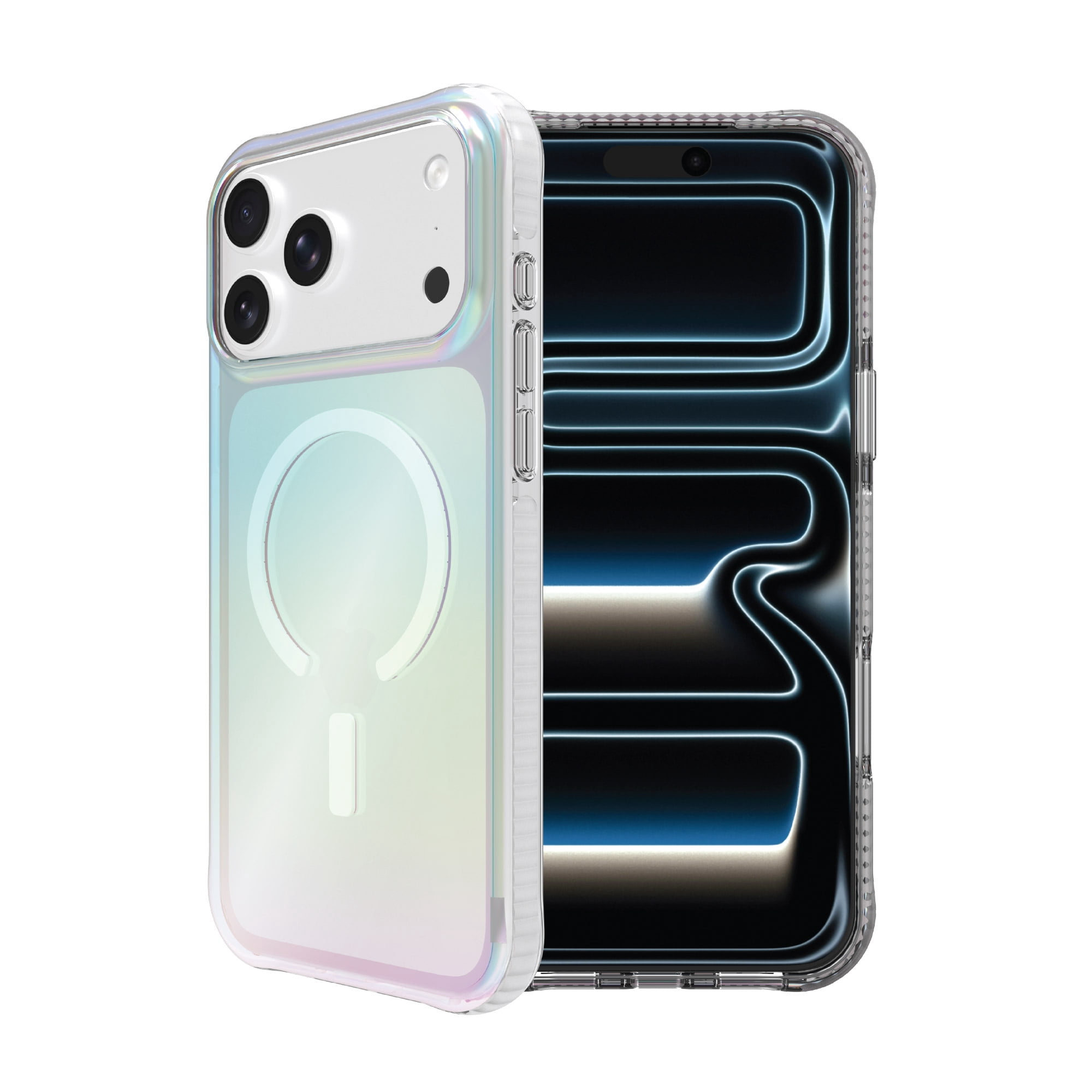 onn Impact Phone Case for iPhone 18 Pro / 17 Pro, MagSafe Compatible, Enhanced Bumper Design - Iridescent