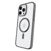 onn MagSafe Compatible Phone Case for iPhone 16 Pro Max - Metallic Gray/Clear