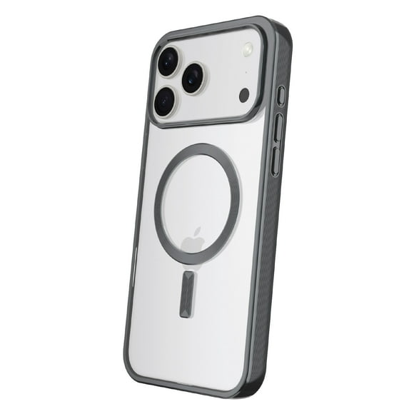 onn MagSafe Compatible Phone Case for iPhone 17 Pro Max - Metallic Gray/Clear