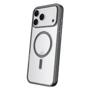 onn MagSafe Compatible Phone Case for iPhone 17 Pro Max - Metallic Gray/Clear