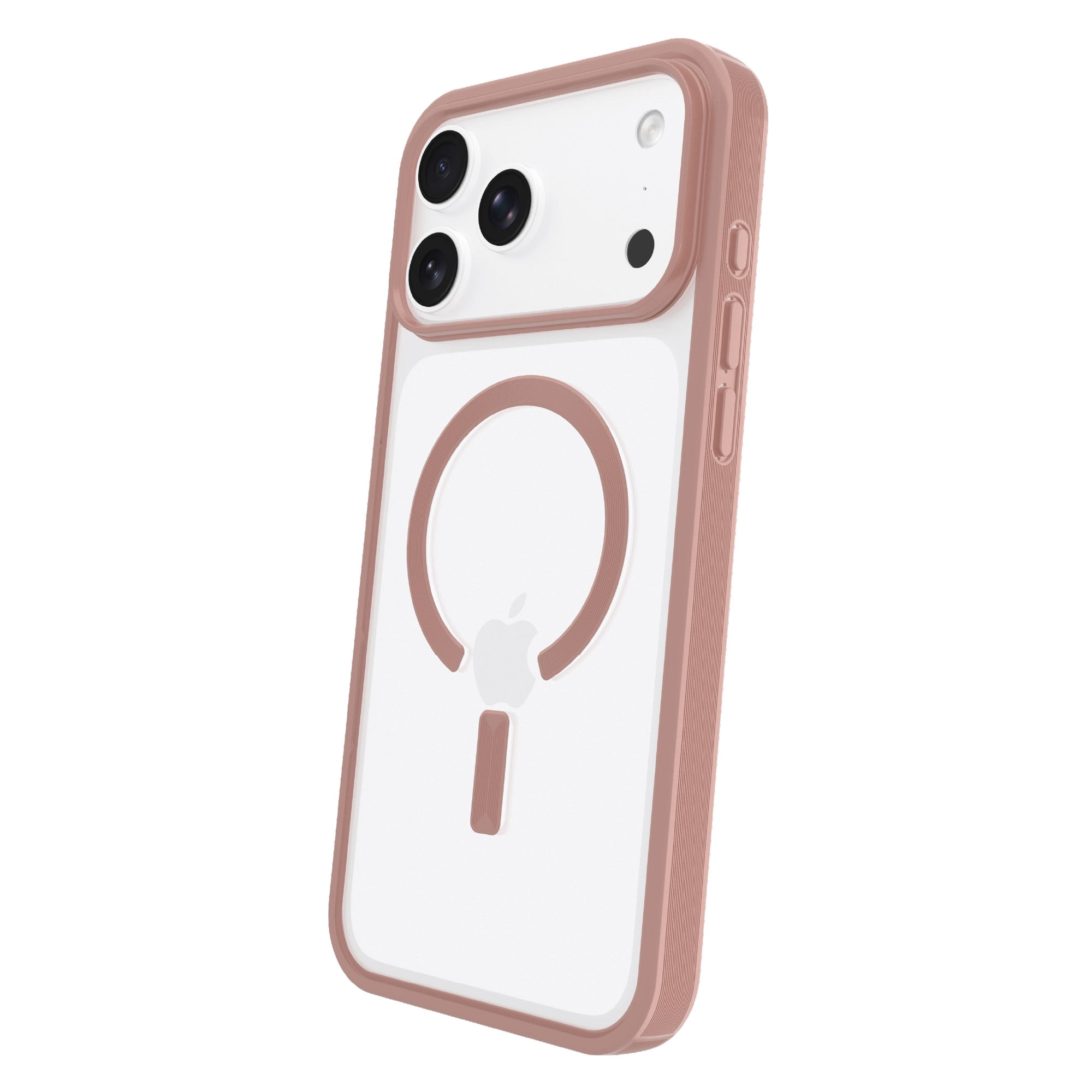 onn Phone Case for iPhone 18 Pro Max / 17 Pro Max, MagSafe Compatible - Clear/Metallic Rose Gold