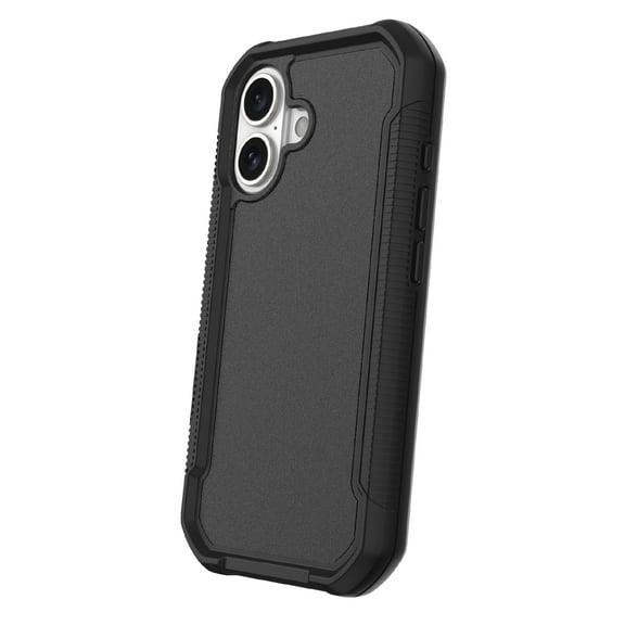 onn MagSafe Compatible Rugged Phone Case for iPhone 16 - Black