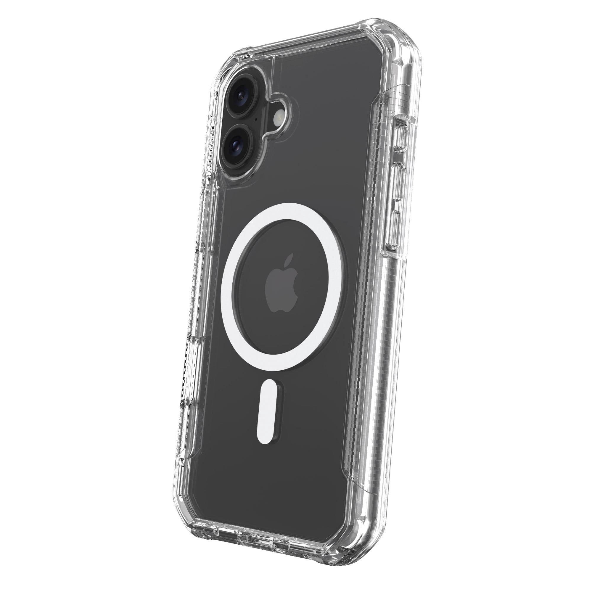 onn MagSafe Compatible Rugged Phone Case for iPhone 16 - Clear