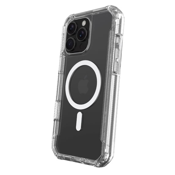 onn MagSafe Compatible Rugged Phone Case for iPhone 16 Pro - Clear