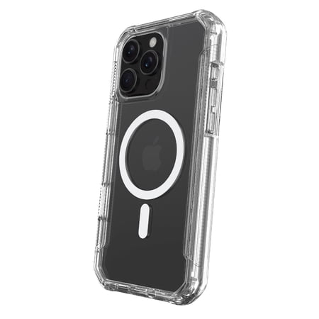 onn magsafe compatible rugged phone case for iphone 16 pro max - clear