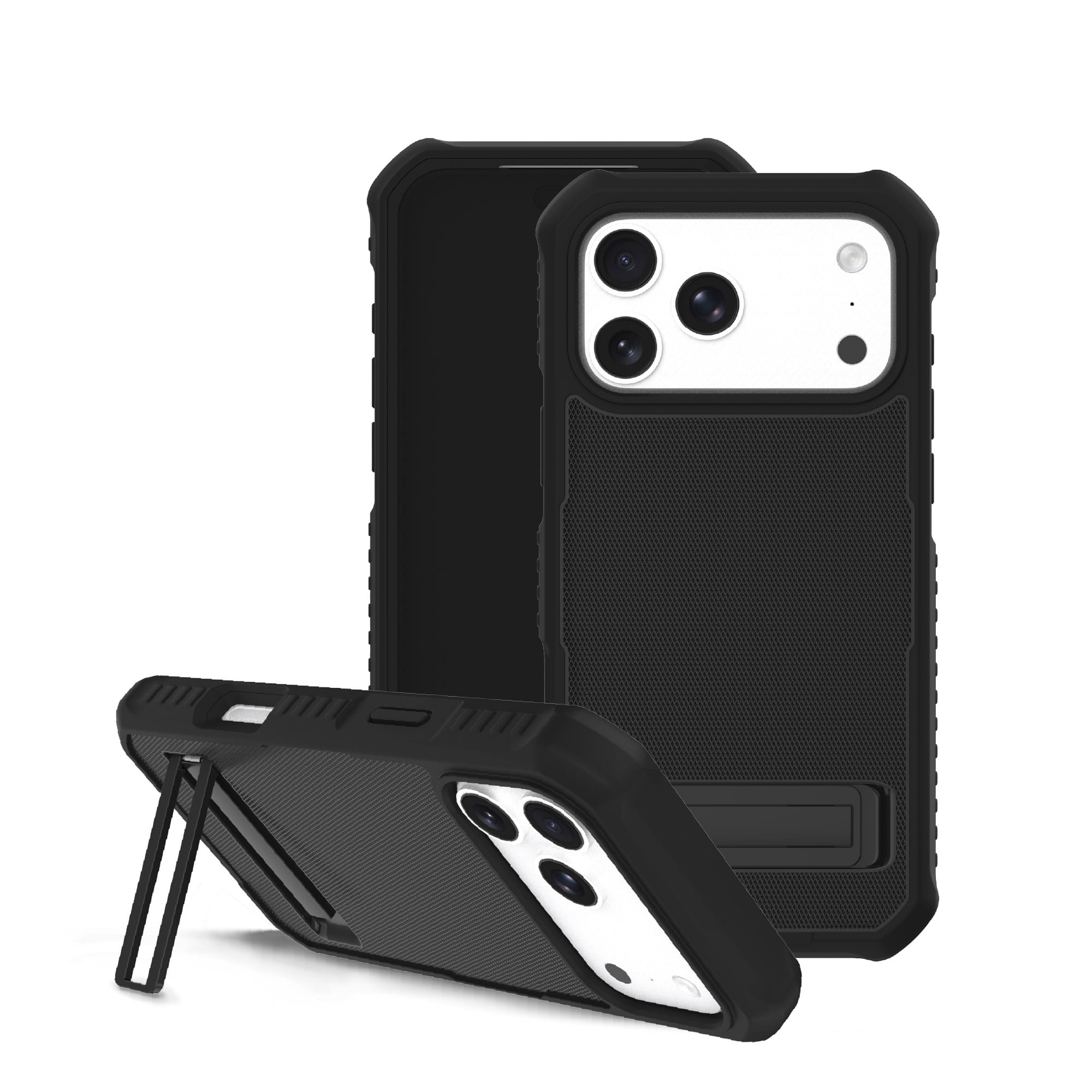 onn Rugged Phone Case with Kickstand for iPhone 18 Pro Max / 17 Pro Max, MagSafe Compatible - Black