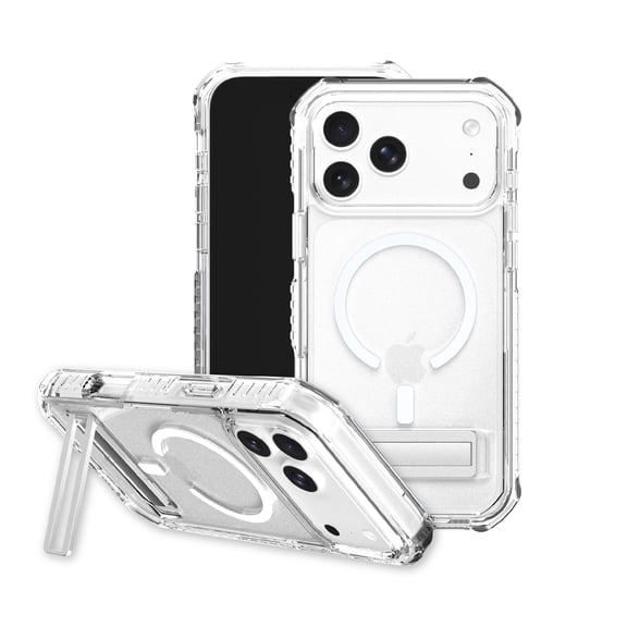 onn Rugged Phone Case with Kickstand for iPhone 18 Pro Max / 17 Pro Max, MagSafe Compatible - Clear