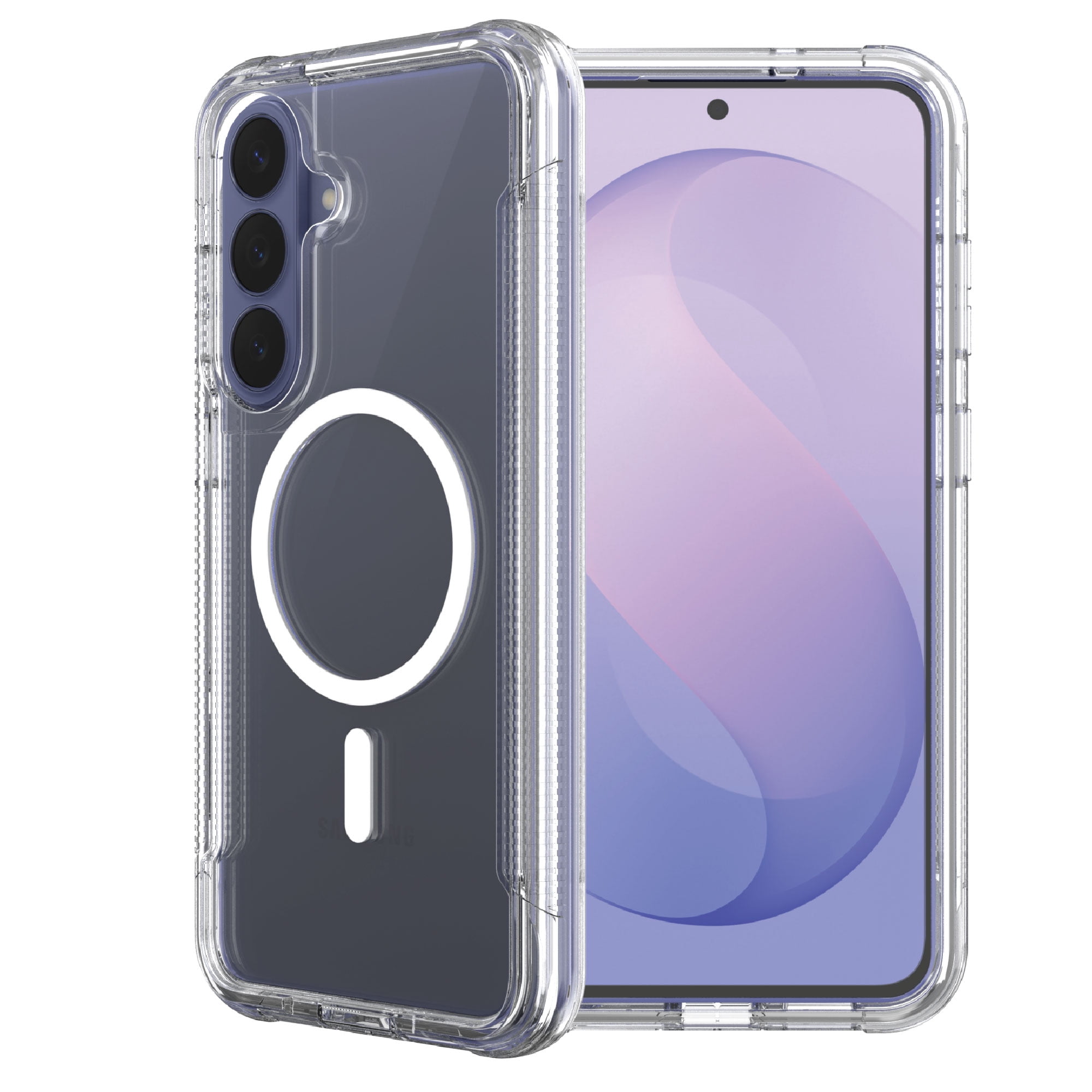onn Rugged Phone Case for Samsung Galaxy S26 FE / S25 FE, Magnetic Compatible - Clear