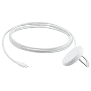 onn 15W Magnetic Wireless Charging Pad, Qi2 Certified, Braided Cable, White - Compatible With iPhone 17/16/15/14/13/12 Series