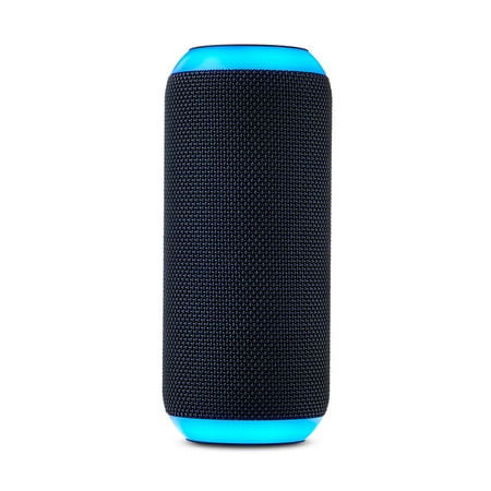 onn Medium Rugged Speaker with Bluetooth Wireless Technology and LED Lighting, Gray