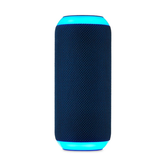 onn Medium Rugged Speaker with Bluetooth Wireless Technology and LED Lighting, Navy