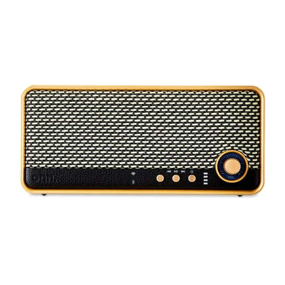 onn Medium Black Wi-Fi Speaker with Multi-Directional Sound and Bluetooth