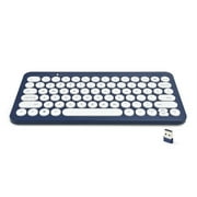 onn. Mini Compact Wireless Office Keyboard, USB Nano Receiver,  Windows & Mac Compatible, 78 Keys, Blue
