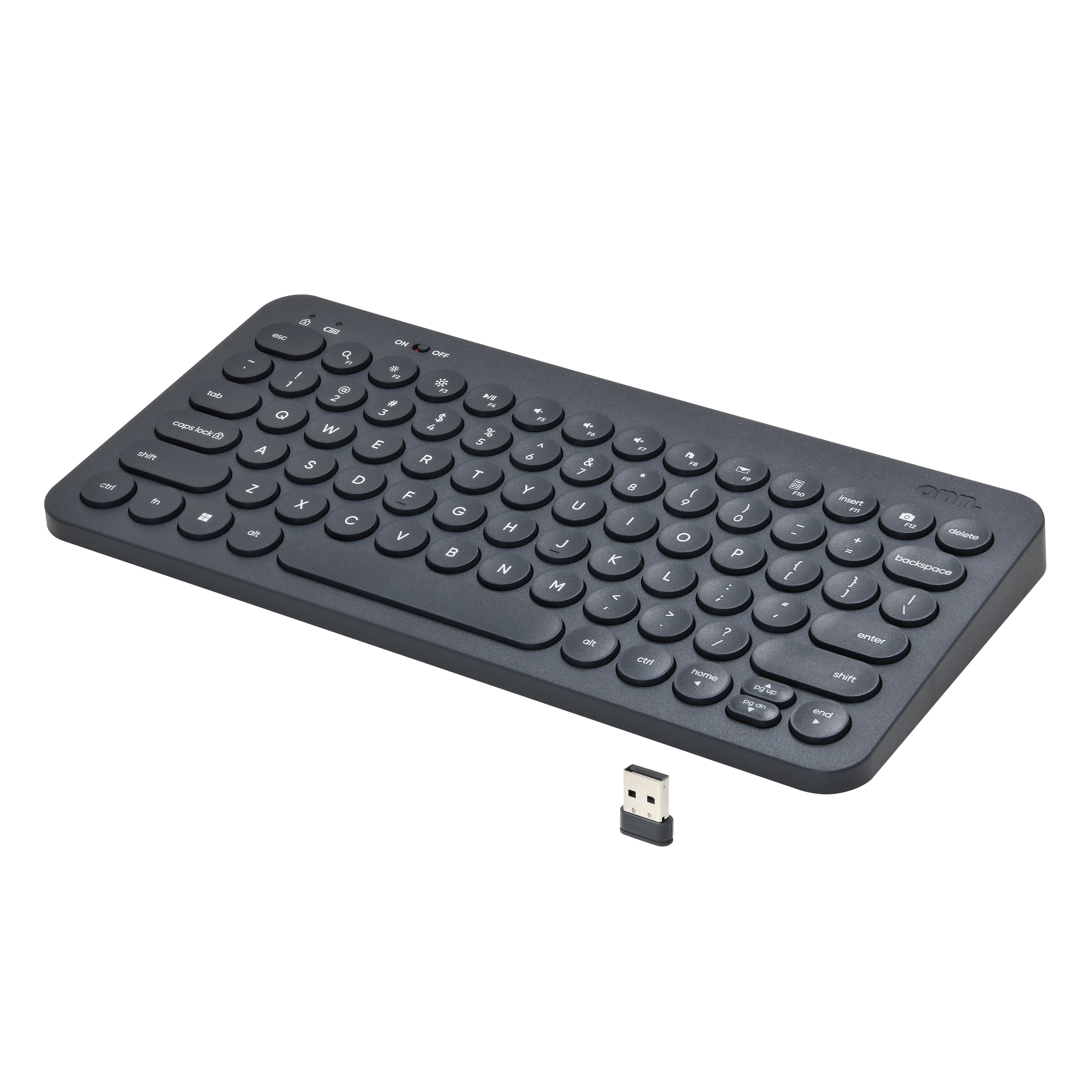 onn. Mini Compact Wireless Office Keyboard,USB Receiver, 78 Keys