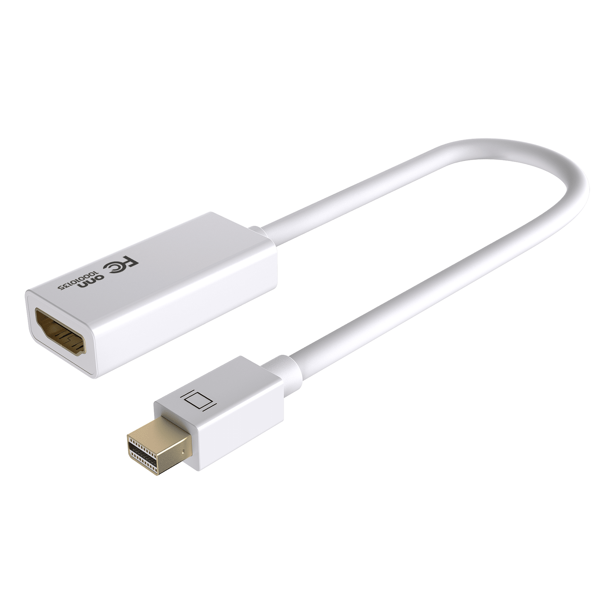 ONN. Mini DisplayPort to HDMI Female Adapter, White Color