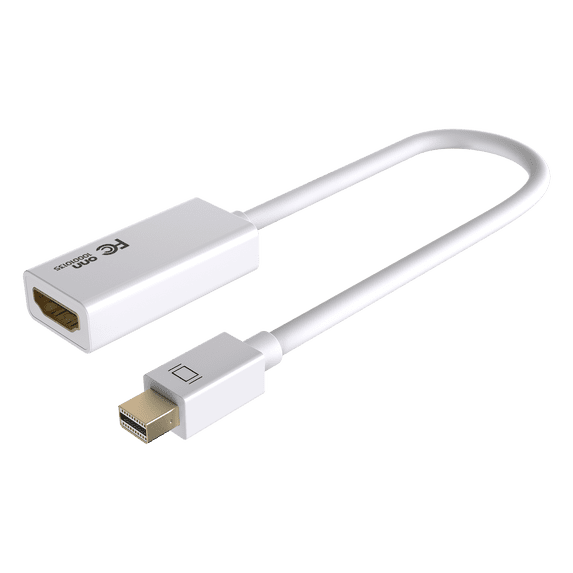 ONN. Mini DisplayPort to HDMI Female Adapter, White Color
