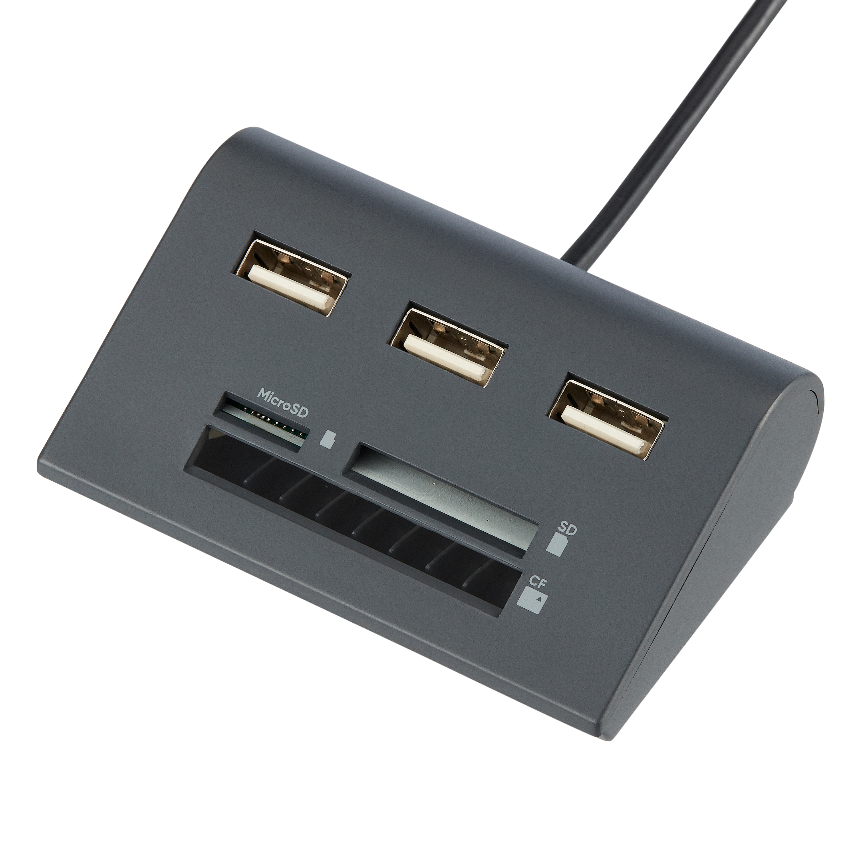 onn. Multi-Port USB Hub with SD, Micro SD and Compact Flash Card Reader - image 1 of 5