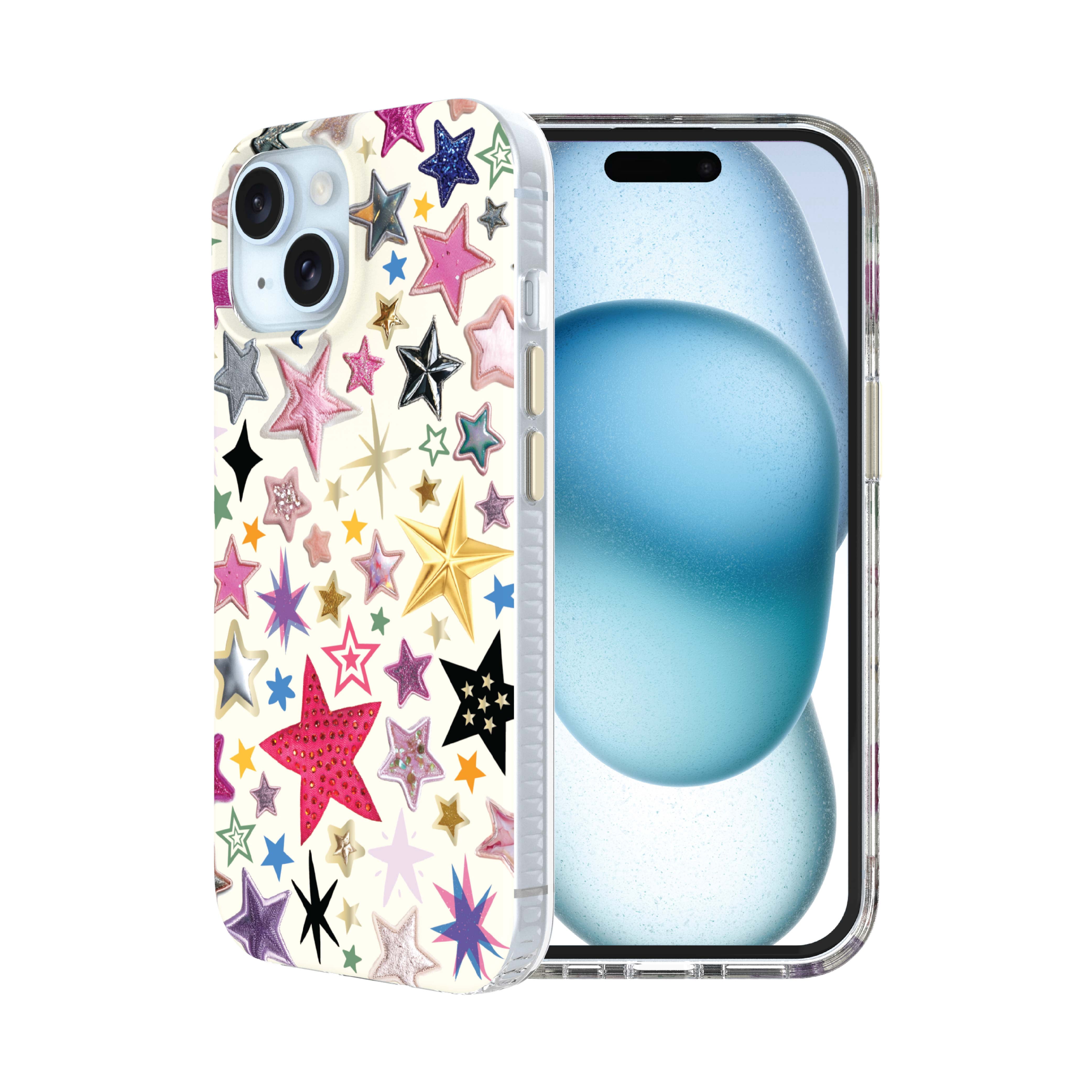 onn Phone Case for iPhone 17e / 16e / 15 / 14 / 13, MagSafe Compatible - Multicolor Stars
