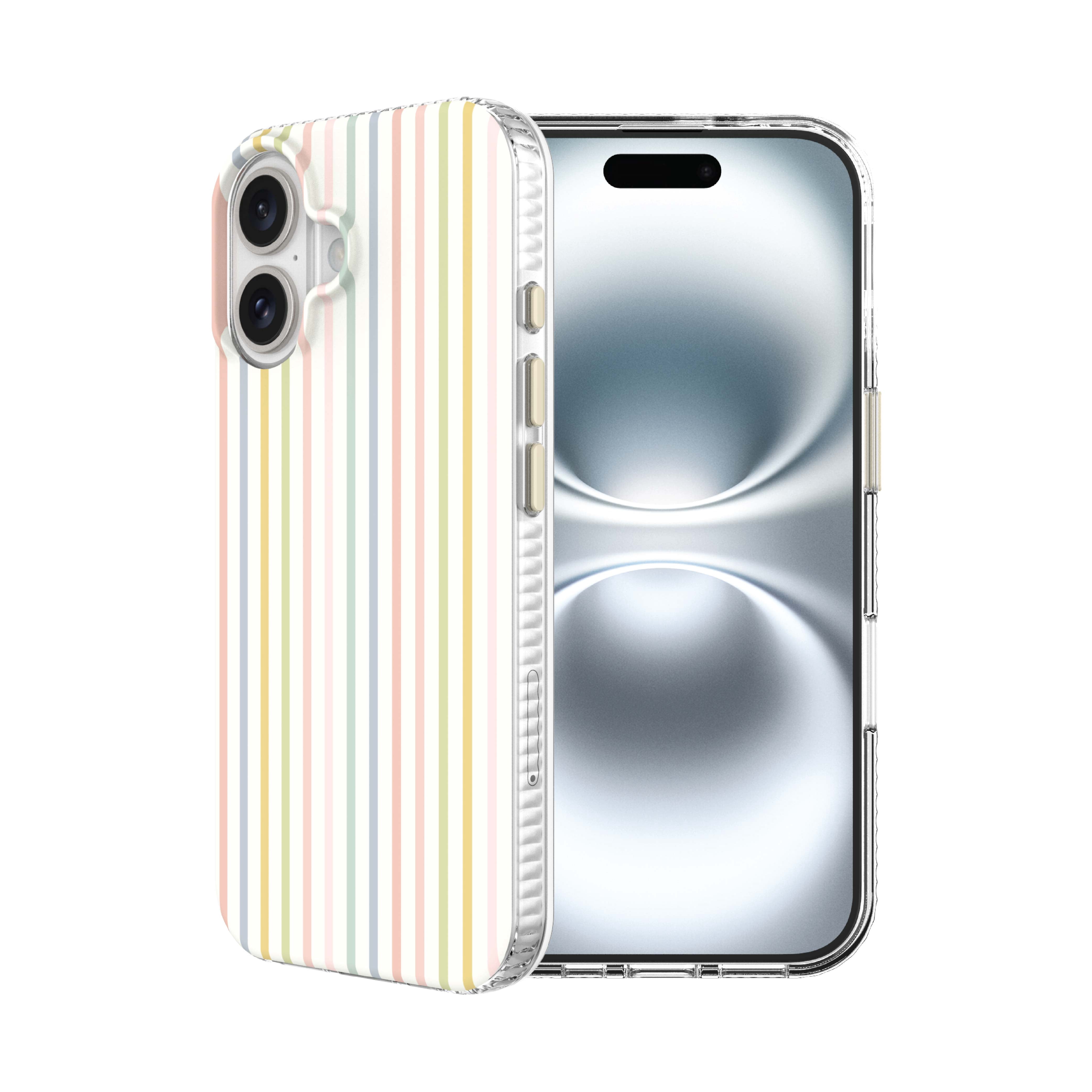 onn Phone Case for iPhone 16, MagSafe Compatible - Multicolor Stripe
