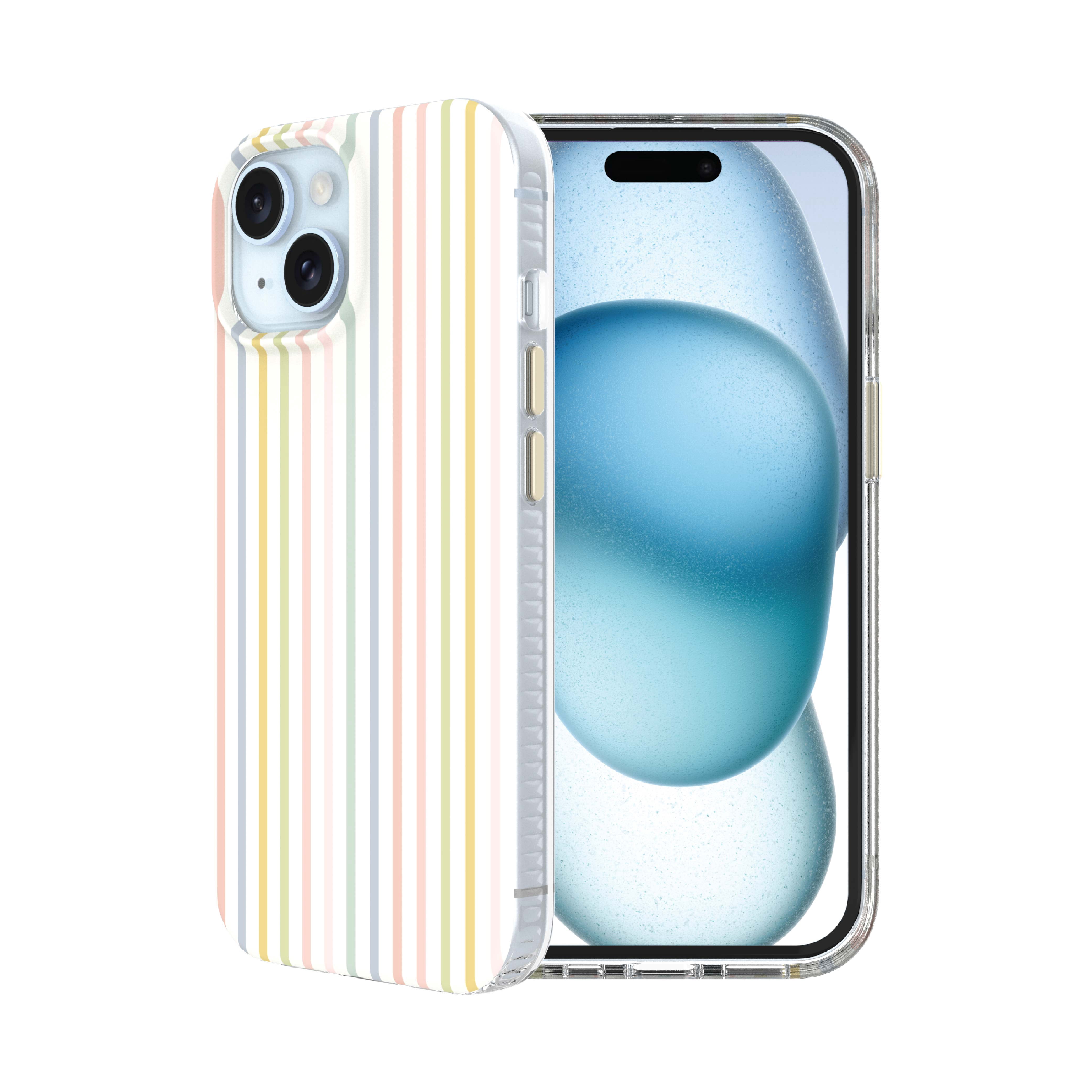 onn Phone Case for iPhone 17e / 16e / 15 / 14 / 13, MagSafe Compatible - Multicolor Stripe