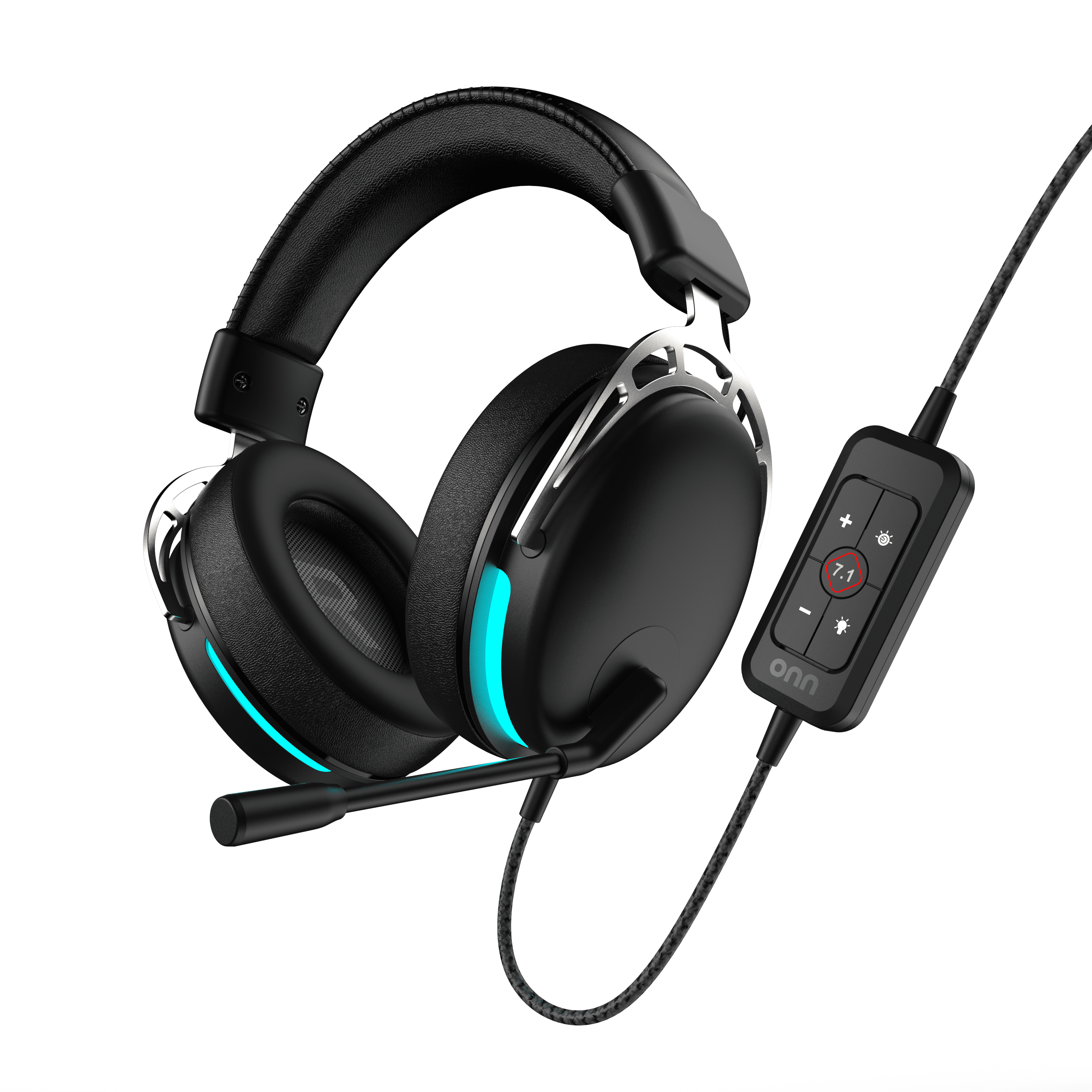 onn PC Virtual 7.1 Surround Sound Gaming Headset - 6ft Length Cable - Ultimate Comfort Cooling Gel Earpad