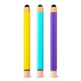 thumbnail image 1 of onn. Pencil Styluses, Compatible with Most Smartphones & Tablets, 3 Count, Yellow, Purple, Sky Blue, 1 of 6
