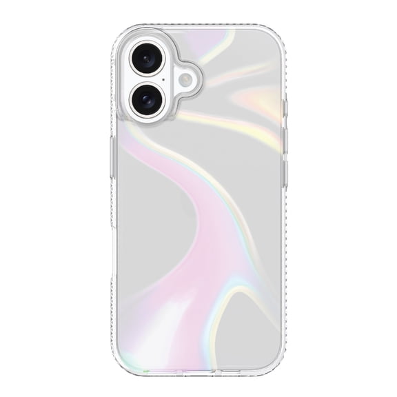 onn. Phone Case for iPhone 16 - Clear Iridescent