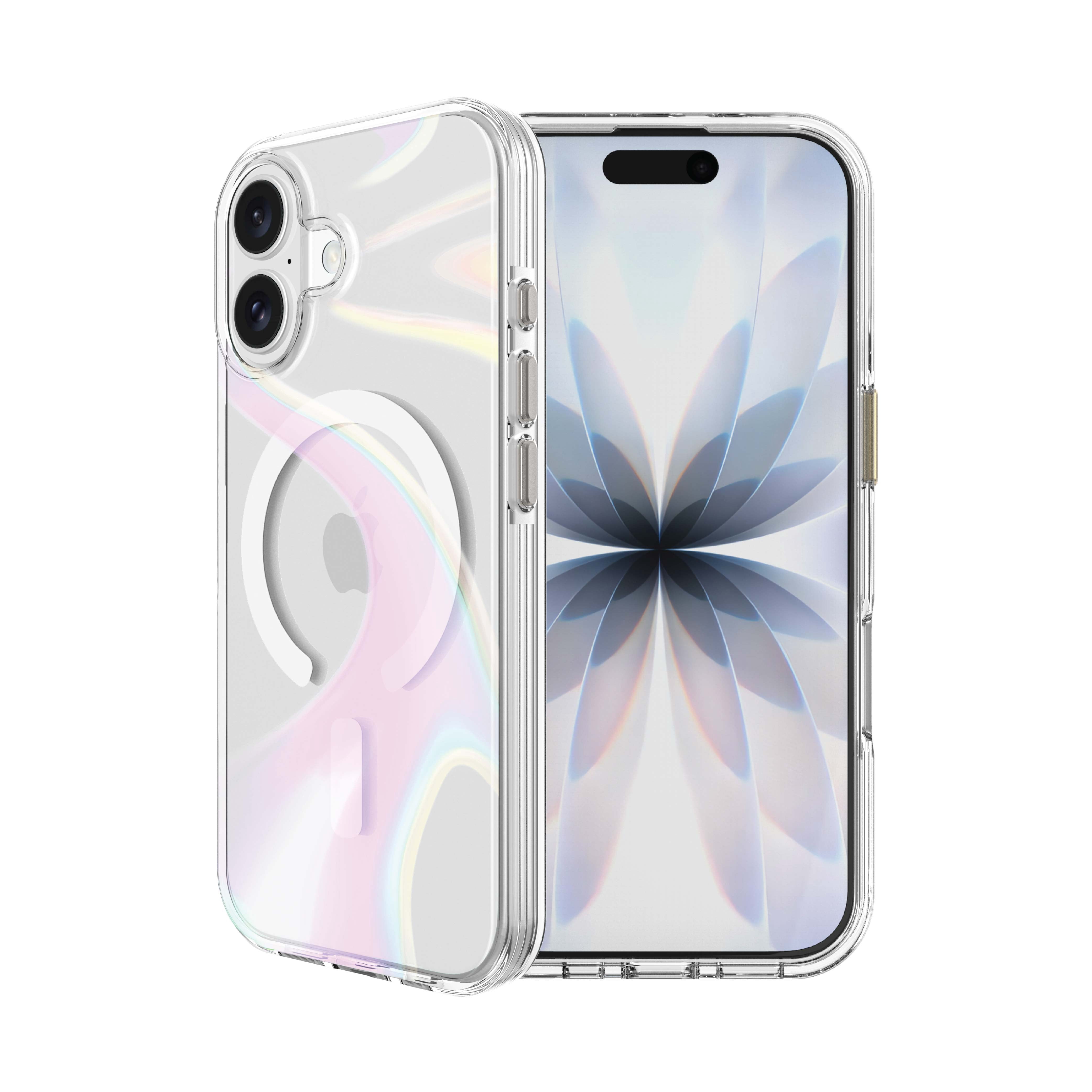 onn Phone Case for iPhone 17, MagSafe Compatible - Clear Iridescent
