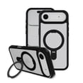 thumbnail image 1 of onn Phone Case for iPhone Air, MagSafe Compatible with Rotating Ring Kickstand - Frosted Clear/Black, 1 of 9