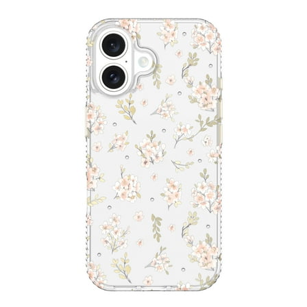 onn Pink Floral with Gems Phone Case for iPhone 16