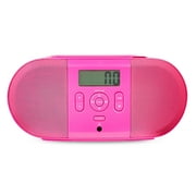 Onn Compact Portable CD Boombox with FM Radio and LCD Display - Pink