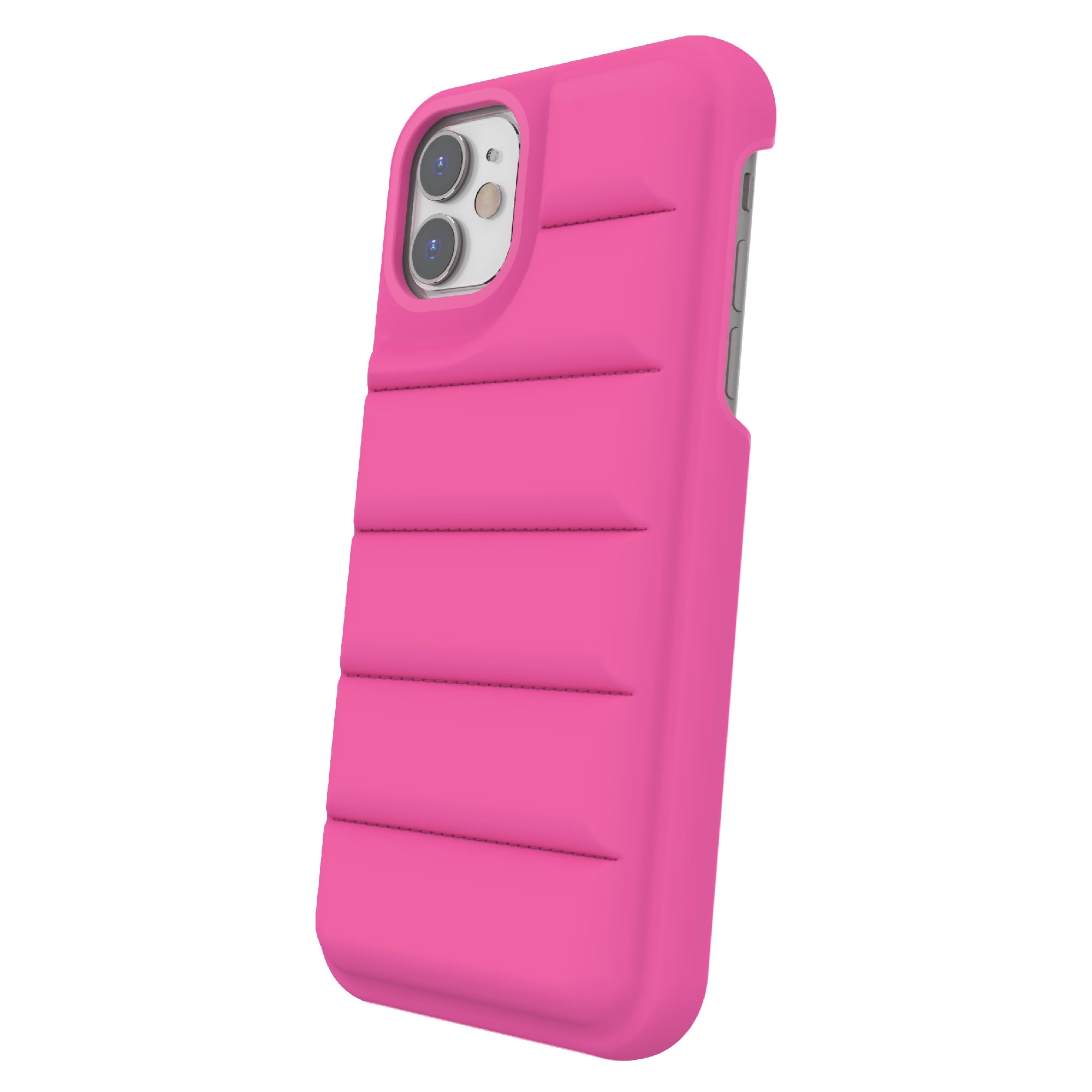 onn. Puffer Soft Quilted Phone Case for iPhone 11 and iPhone XR Pink