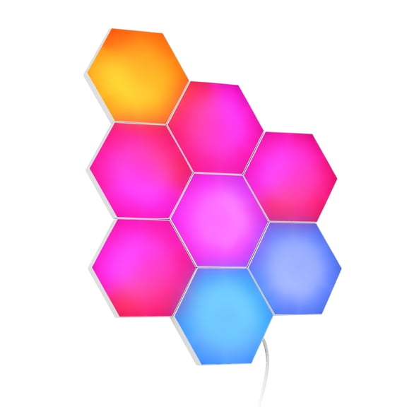 onn. RGBIC HEXAGON LIGHTS - 8 PACK