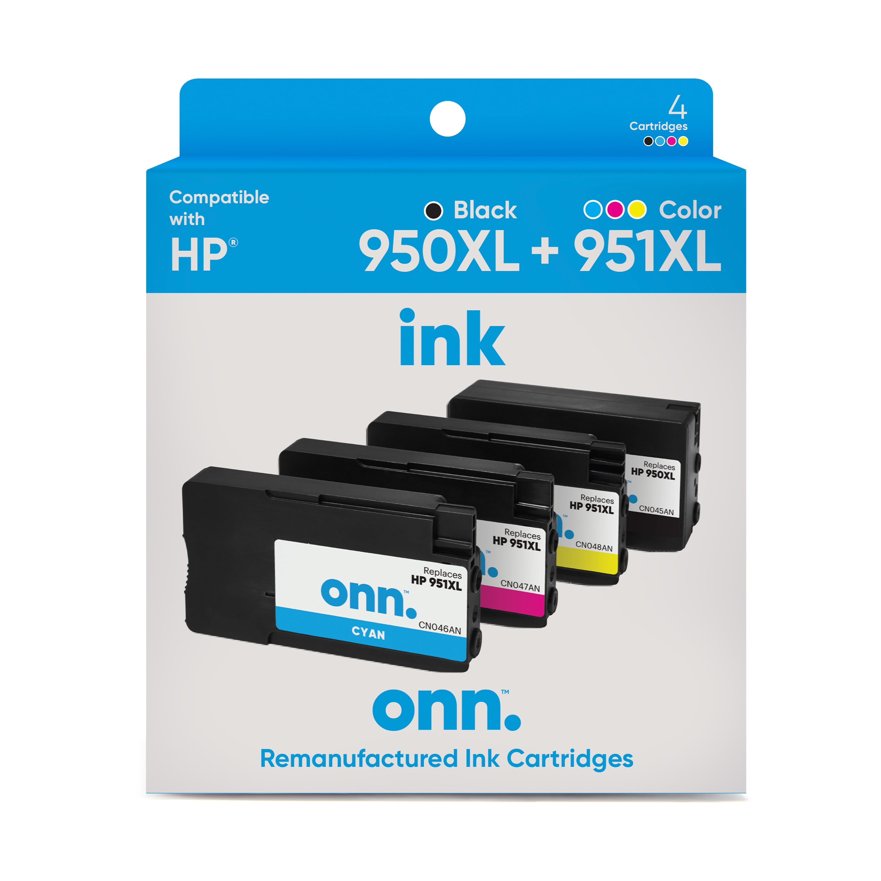 ONN INHPCL100014174 Ink Cartridges, HP 950XL Black & 951XL ONN INHPCL100014174 Ink Cartridges, HP 950XL Black & 951XL
