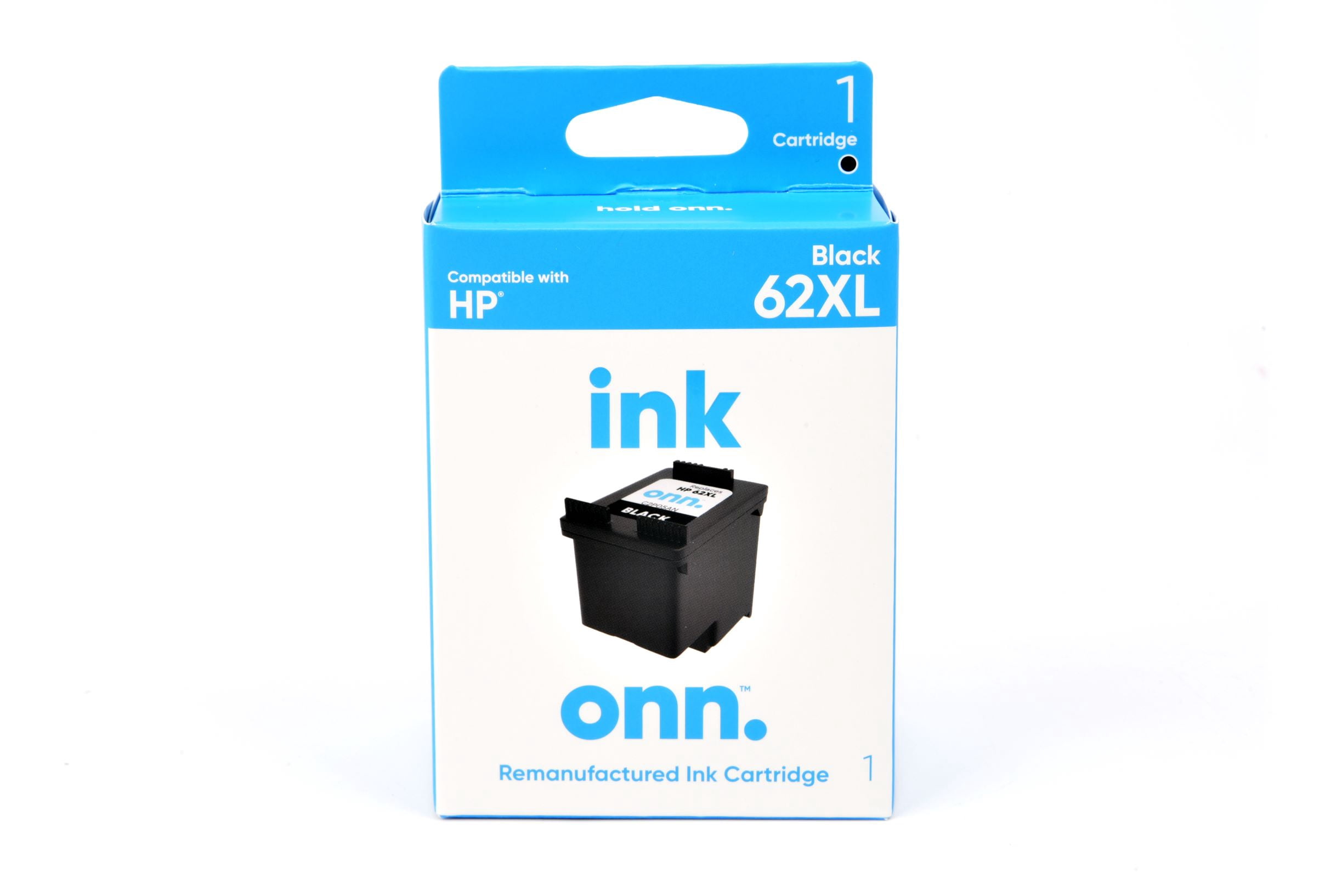 onn. Remanufactured Ink Cartridge, HP 62XL, Black