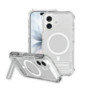 onn MagSafe Compatible Rugged Phone Case with Kickstand for iPhone 17 - Clear