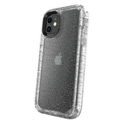 onn Rugged Phone Case for iPhone 11 / iPhone XR - Clear with Silver Glitter