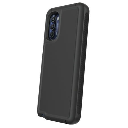 onn. Rugged Phone Case for moto g STYLUS (2022), Black
