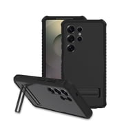 onn Rugged Phone Case with Kickstand for Samsung Galaxy S25 Ultra - Black
