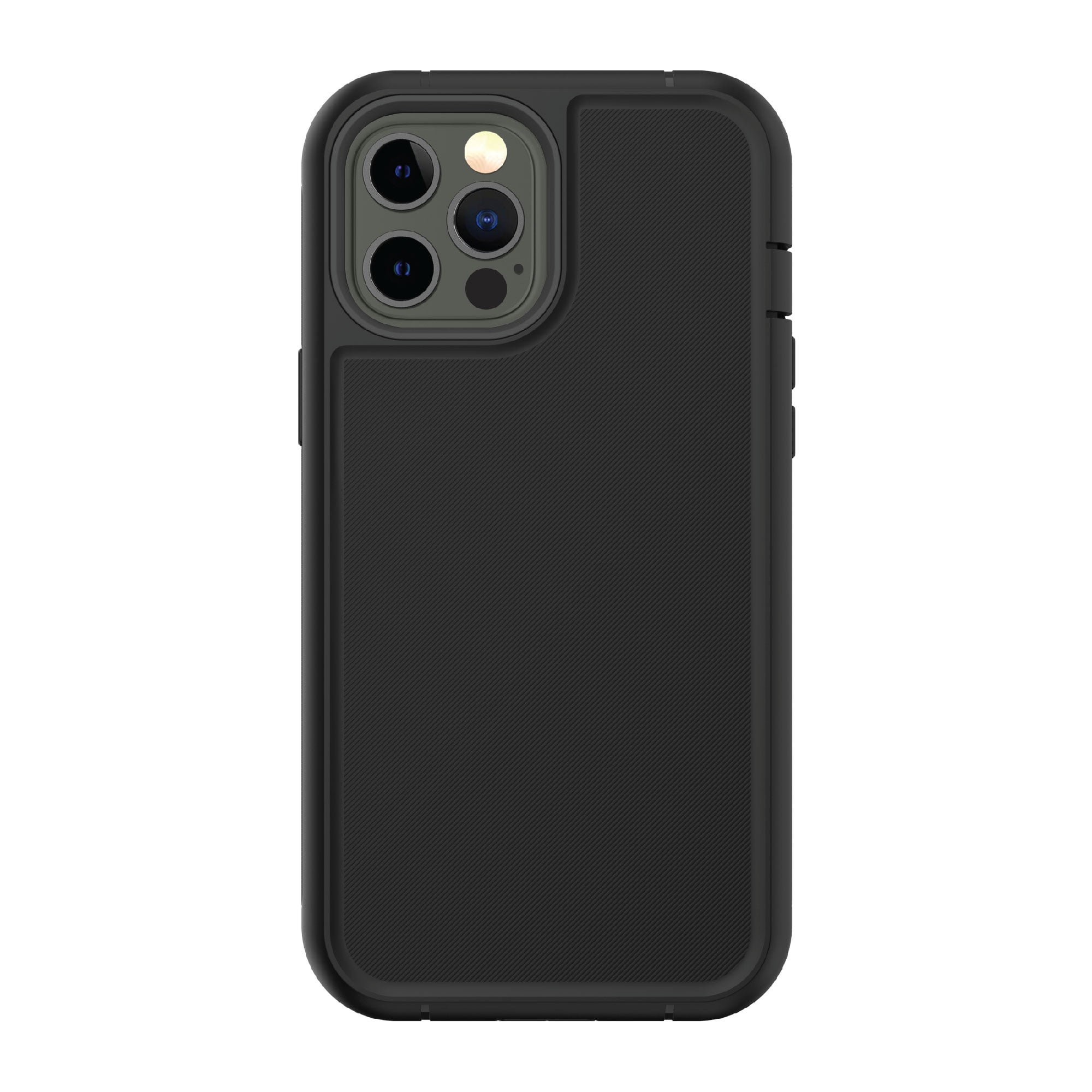 onn. Rugged Phone Case with Holster for iPhone 12 Pro Max Black