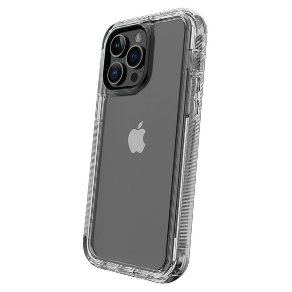 onn Rugged Phone Case with Holster for iPhone 14 Pro Max - Clear