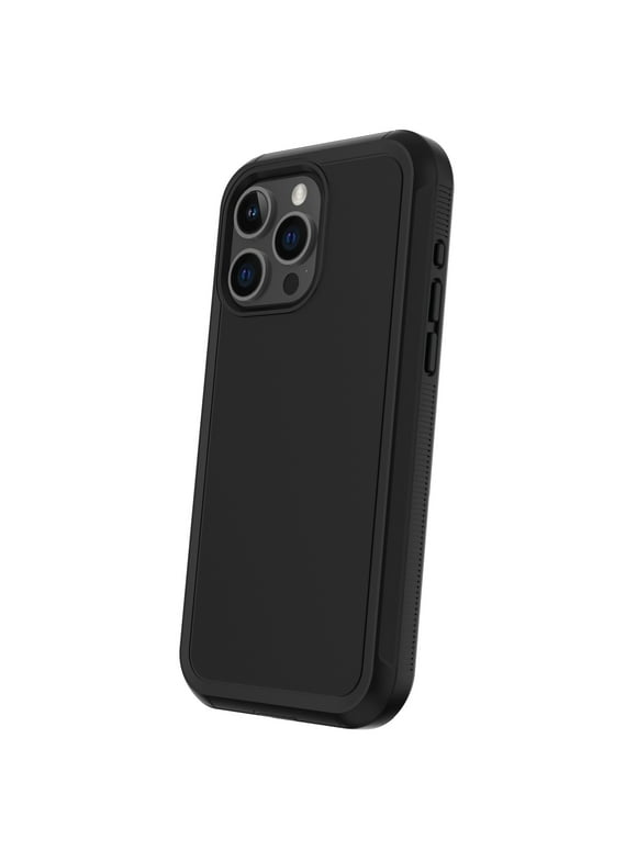 onn. Rugged Phone Case with Holster for iPhone 15 Pro Max - Black