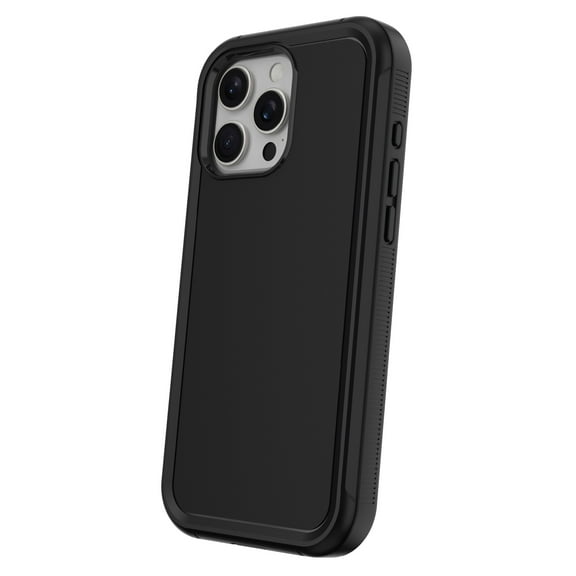 onn. Rugged Phone Case with Holster for iPhone 16 Pro Max - Black