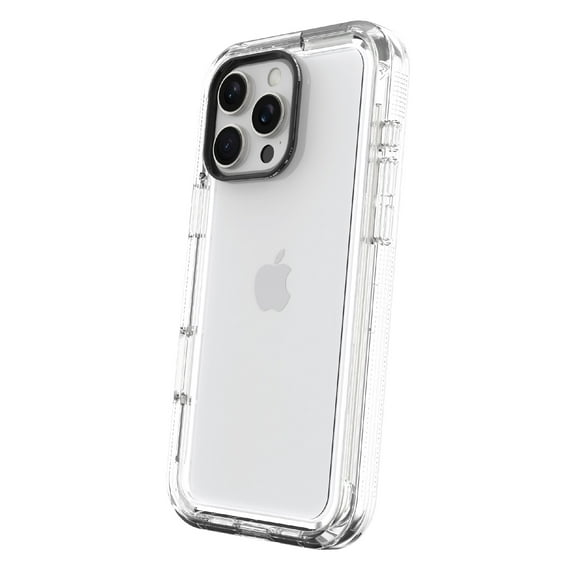 onn. Rugged Phone Case with Holster for iPhone 16 Pro Max - Clear