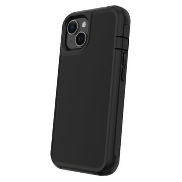 onn. Rugged Phone Case with Holster for iPhone 16e / iPhone 14 / iPhone 13 - Black