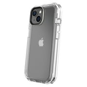 onn Rugged Phone Case with Holster for iPhone 16e / iPhone 15 / iPhone 14 / iPhone 13 - Clear