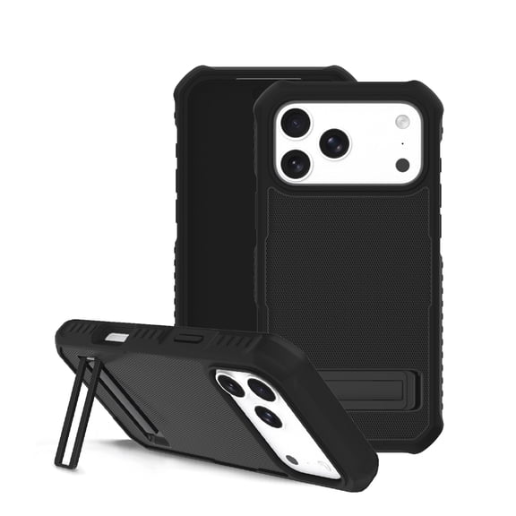 onn Rugged Phone Case with Kickstand for iPhone 18 Pro Max / 17 Pro Max, MagSafe Compatible - Black